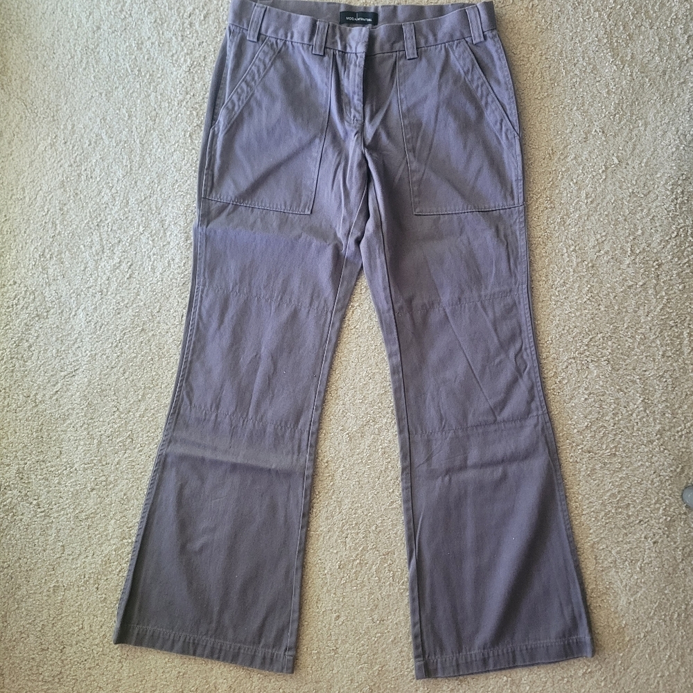 Moda International flare cotton pants, size 8, gray